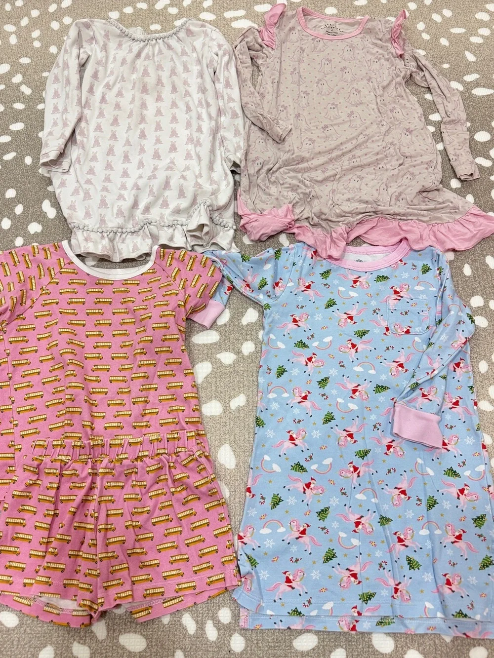 Lot of 19 Pima Pajamas set toddler girl tee pants nightgown santa pumpkins dress